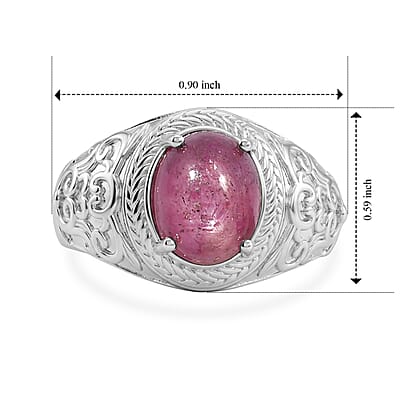 EverTrue Star Ruby 3.50 ctw Solitaire Ring in Platinum Bond (Size 10.0)
