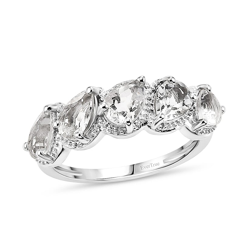 EverTrue Petalite 1.60 ctw 5 Stone Ring in Platinum Bond (Size 8.0)