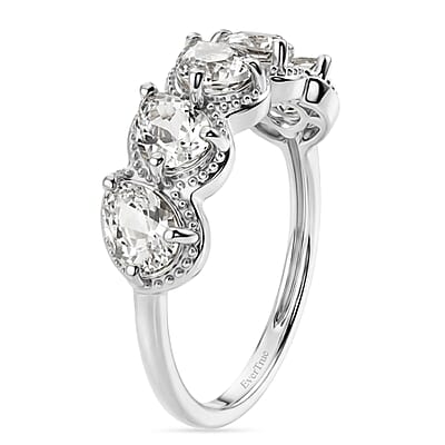 EverTrue Petalite 1.60 ctw 5 Stone Ring in Platinum Bond (Size 8.0)