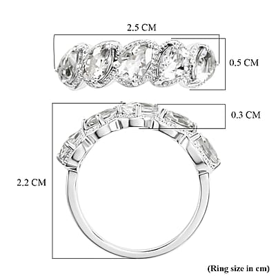 EverTrue Petalite 1.60 ctw 5 Stone Ring in Platinum Bond (Size 8.0)