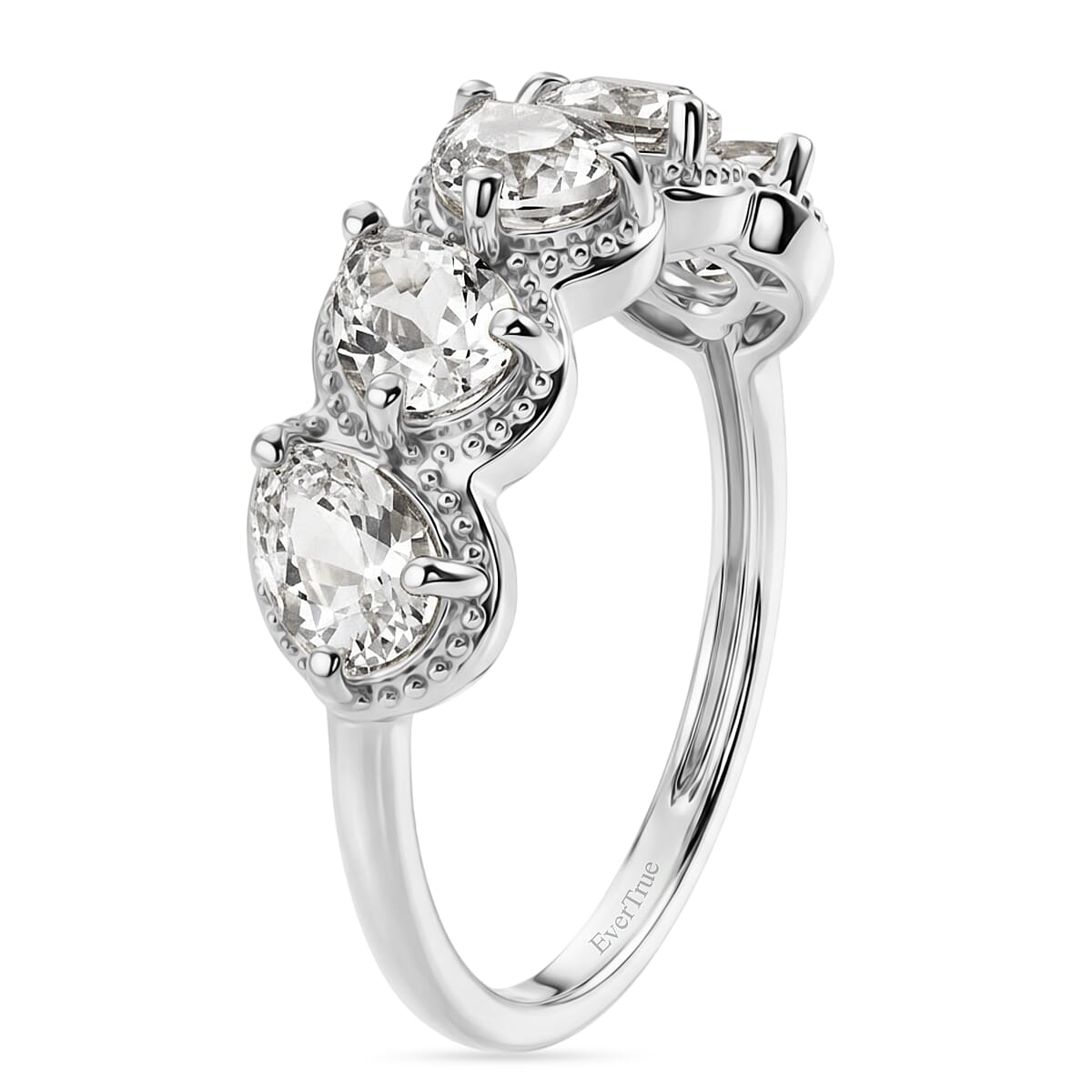 EverTrue Petalite 1.60 ctw 5 Stone Ring in Platinum Bond (Size 9)