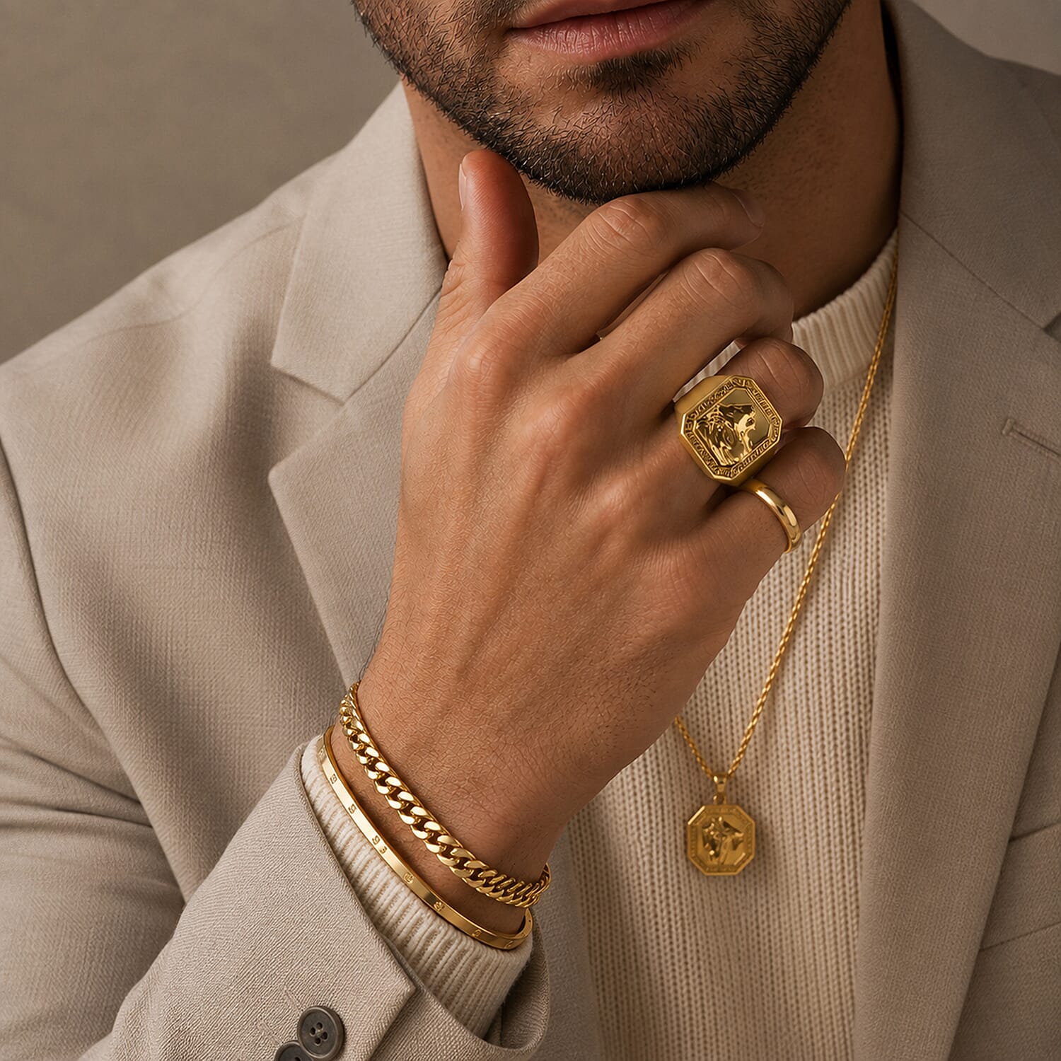 EverTrue Bronzella Collection Mens Ring in 18K YG Plated Bronze (Size 9.0)