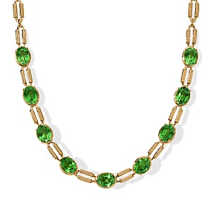 EverTrue Chartreuse Quartz (Triplet) 20.00 ctw Necklace (18-20 Inches) in 18K YG Plated