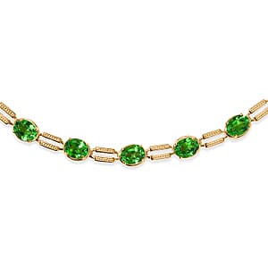 EverTrue Chartreuse Quartz (Triplet) 20.00 ctw Necklace (18-20 Inches) in 18K YG Plated