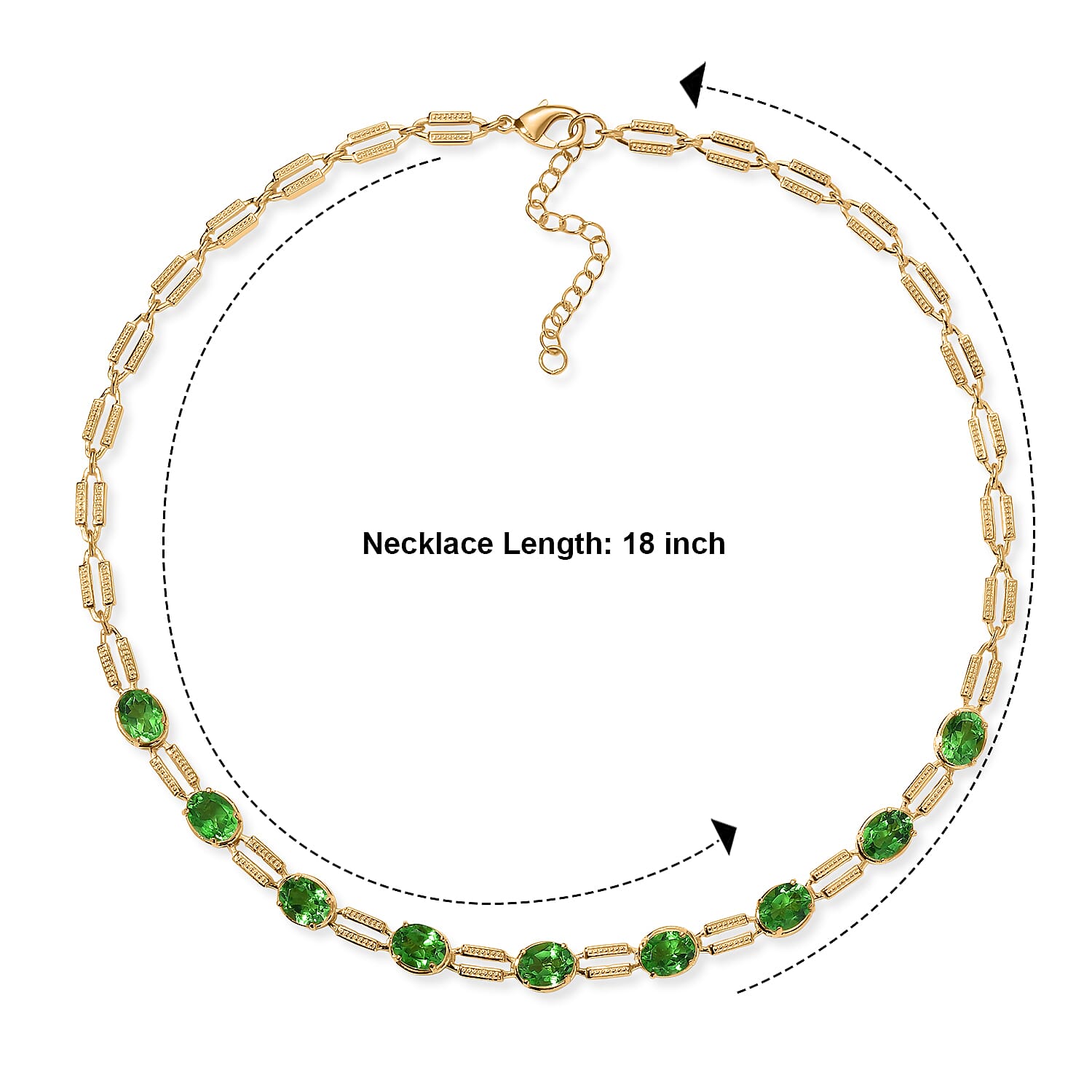 EverTrue Chartreuse Quartz (Triplet) 20.00 ctw Necklace (18-20 Inches) in 18K YG Plated