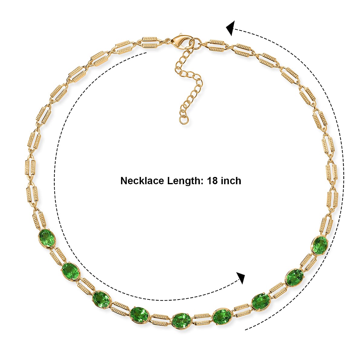 EverTrue Chartreuse Quartz (Triplet) 20.00 ctw Necklace (18-20 Inches) in 18K YG Plated image number 3