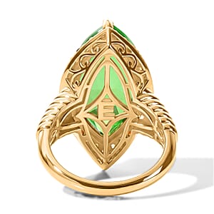 EverTrue Chartreuse Quartz (Triplet) and Multi Gemstone 11.30 ctw Garden Treasure Ring in 18K YG Plated (Size 10.0)