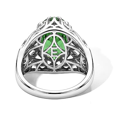 EverTrue Chartreuse Quartz 6.00 ctw Verdant Vine Ring in Platinum Bond (Size 6.0)