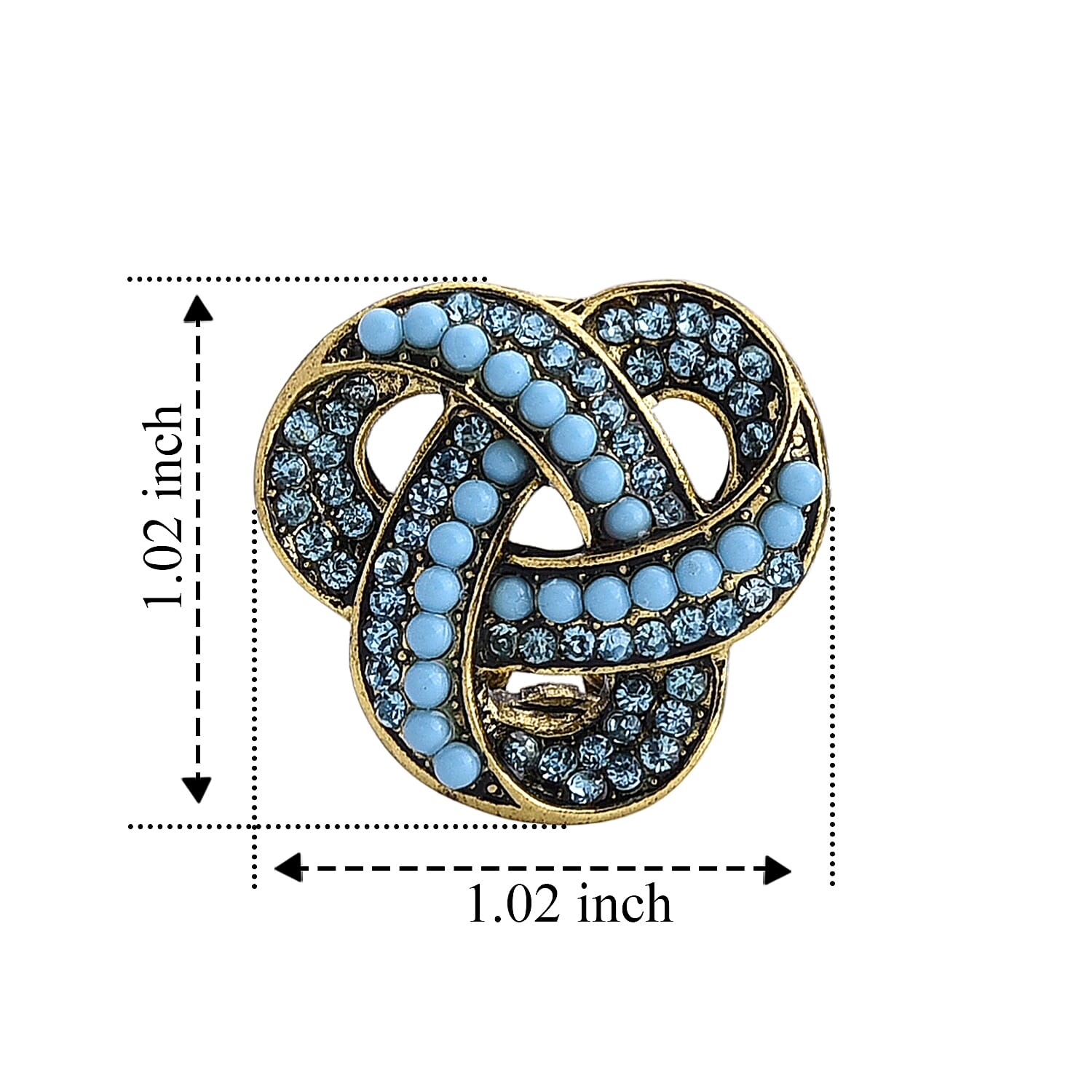 Blue Howlite and Austrian Blue Crystal Earrings in Goldtone
