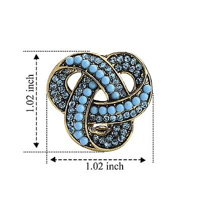 Blue Howlite and Austrian Blue Crystal Earrings in Goldtone