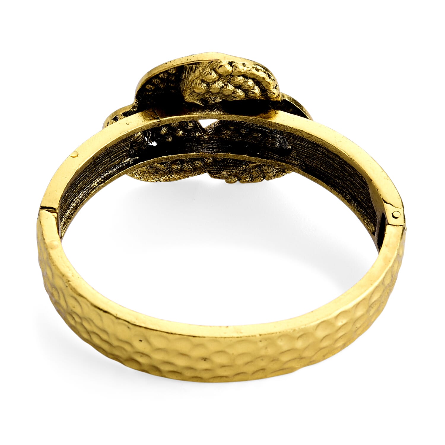 Blue Howlite and Austrian Blue Crystal Bangle Bracelet in Goldtone (7.25 In)