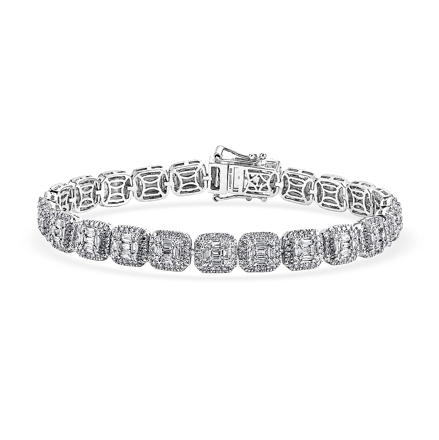 Luxuriant Lab Grown Diamond G-H SI 4.90 ctw Tennis Bracelet in Rhodium Over Sterling Silver (7.50 In)
