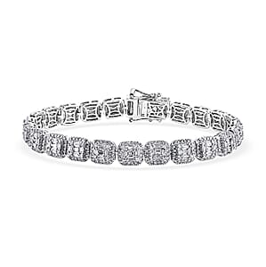 Luxuriant Lab Grown Diamond G-H SI 4.90 ctw Tennis Bracelet in Rhodium Over Sterling Silver (7.50 In)