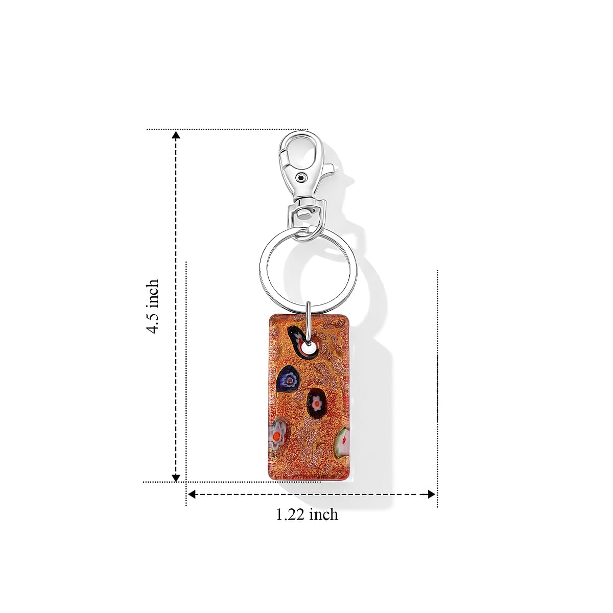 Multi Color Murano Style Keychain in Stainless Steel image number 3