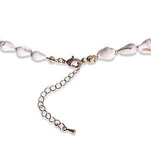 Shell Pendant Necklace in Goldtone with Adjustable ION Plated YG Stainless Steel Chain