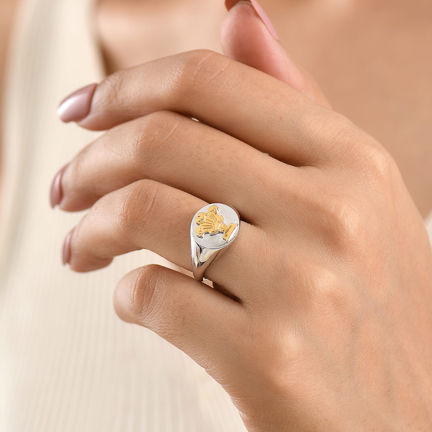 D'Joy Ring in Rhodium Over Sterling Silver (Size 7.0) 4.95 Grams