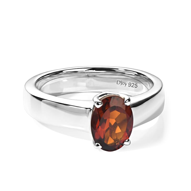 D'Joy Cherry Citrine 1.15 ctw Ring in Rhodium Over Sterling Silver (Size 7.0)