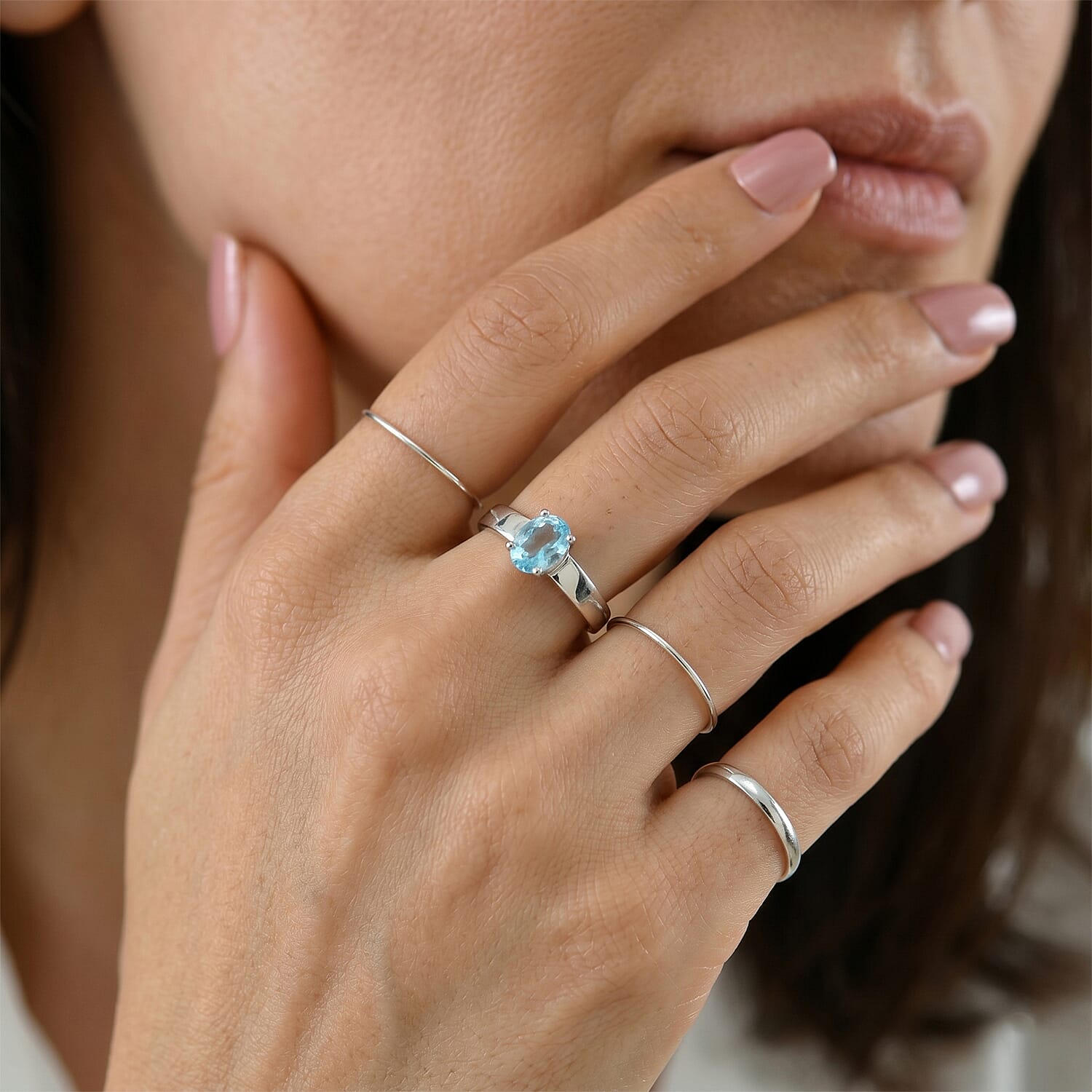 D'Joy Cambodian Blue Zircon 2.00 ctw Solitaire Ring in Rhodium Over Sterling Silver (Size 10.0)