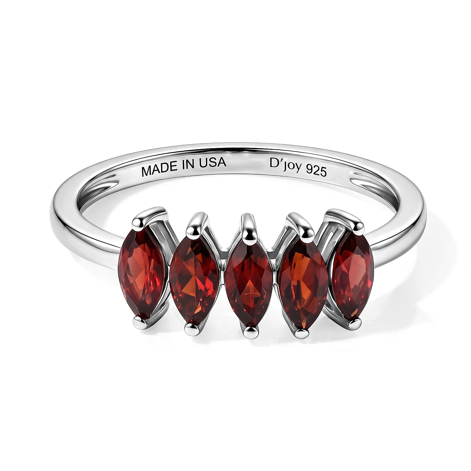 D'Joy Pyrope Garnet 0.60 ctw Ring in Rhodium Over Sterling Silver (Size 6.0)
