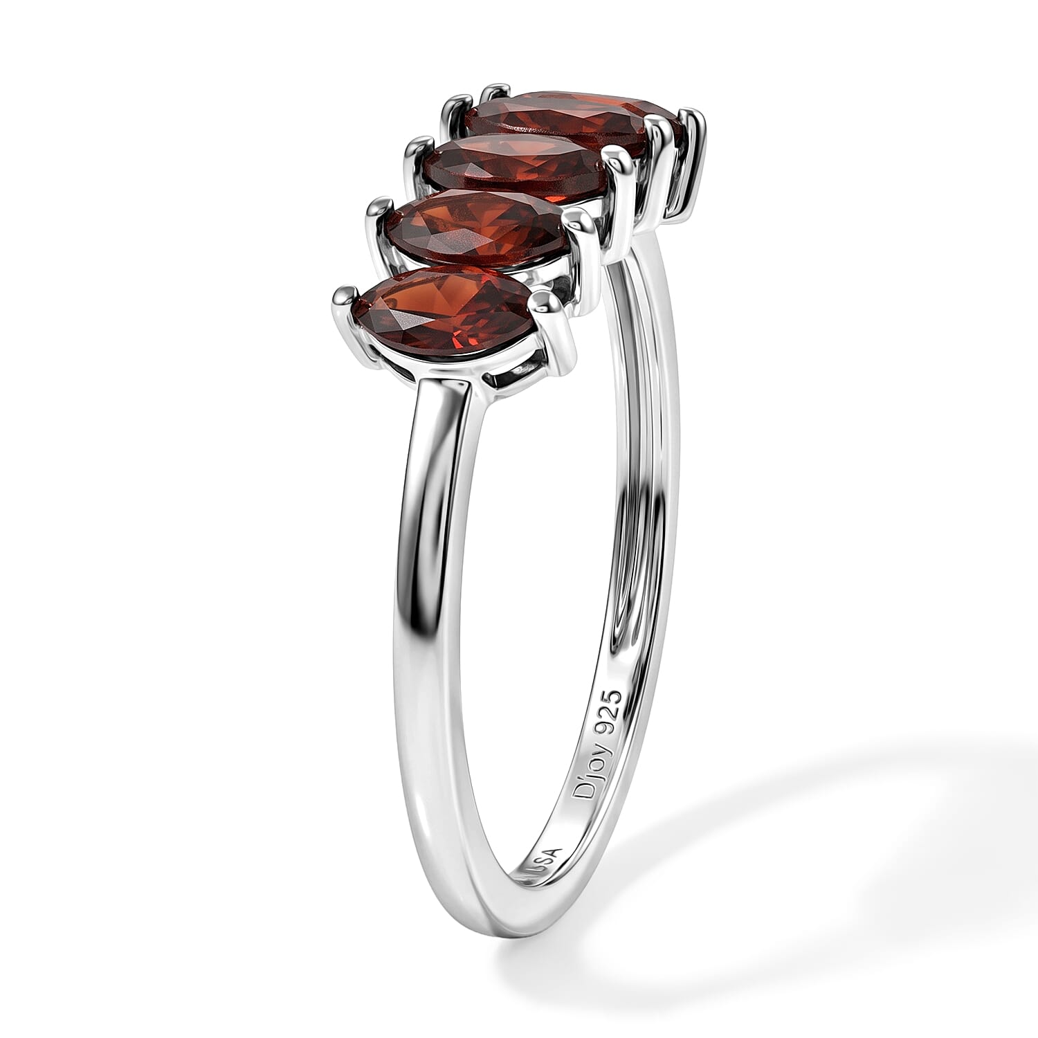 D'Joy Pyrope Garnet 0.60 ctw Ring in Rhodium Over Sterling Silver (Size 6.0)