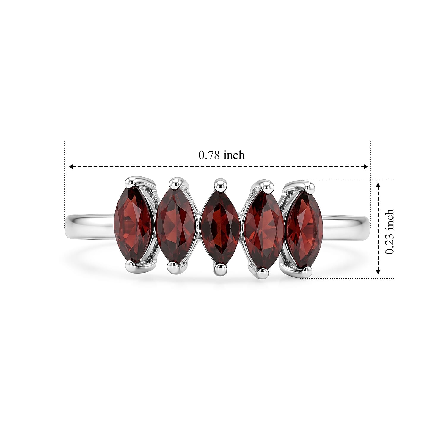 D'Joy Pyrope Garnet 0.60 ctw Ring in Rhodium Over Sterling Silver (Size 6.0)