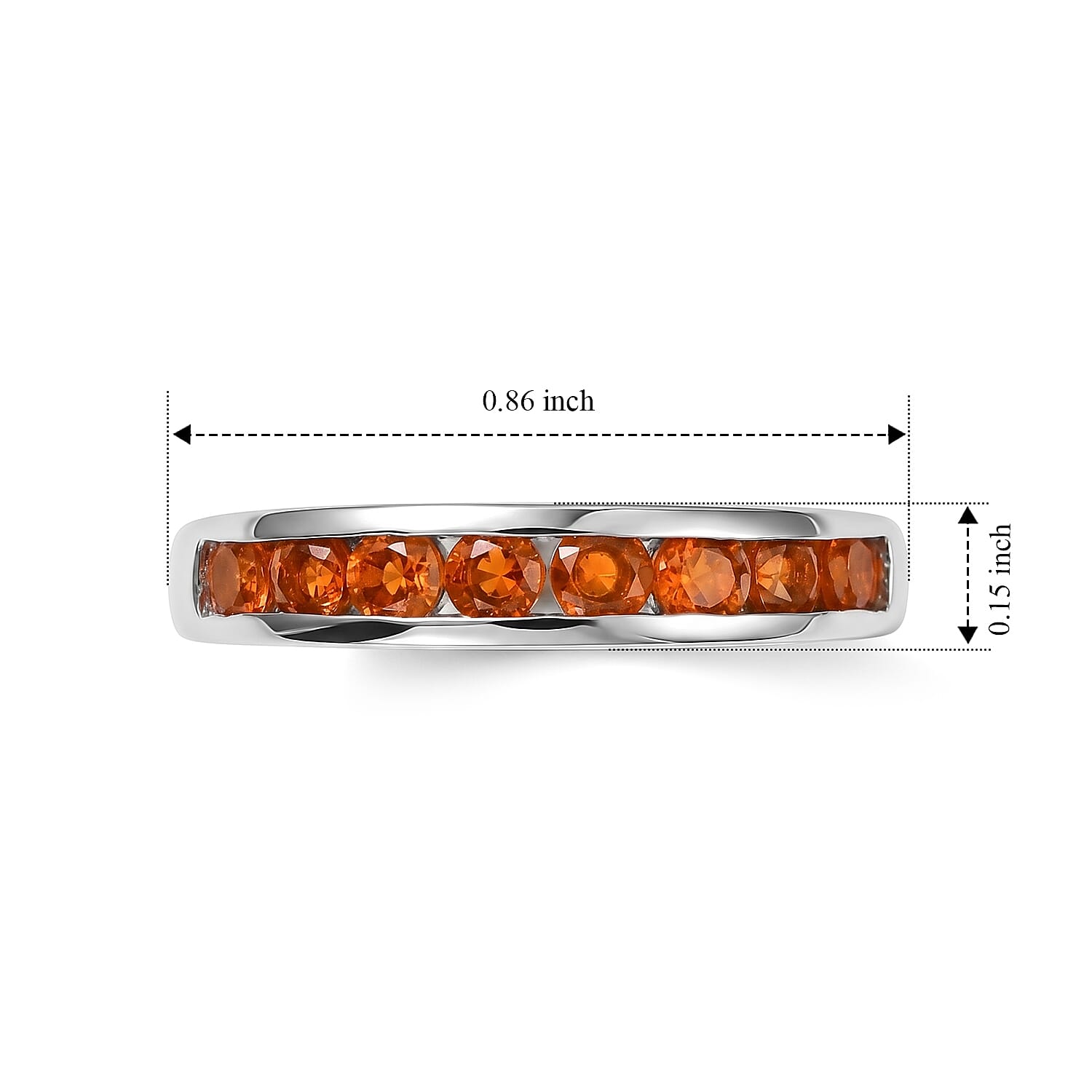D'Joy Jalisco Fire Opal 0.40 ctw Ring in Rhodium Over Sterling Silver (Size 6.0)