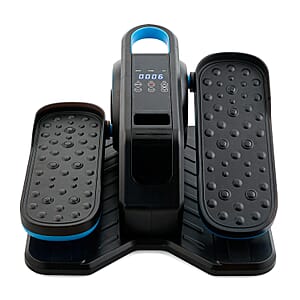 Blue Portable Under Desk Elliptical Stepper with Remote