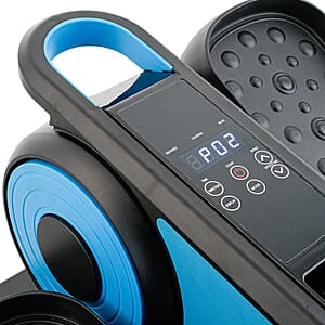 Blue Portable Under Desk Elliptical Stepper with Remote