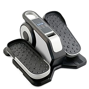 Silver Portable Under Desk Elliptical Stepper with Remote