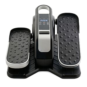 Silver Portable Under Desk Elliptical Stepper with Remote