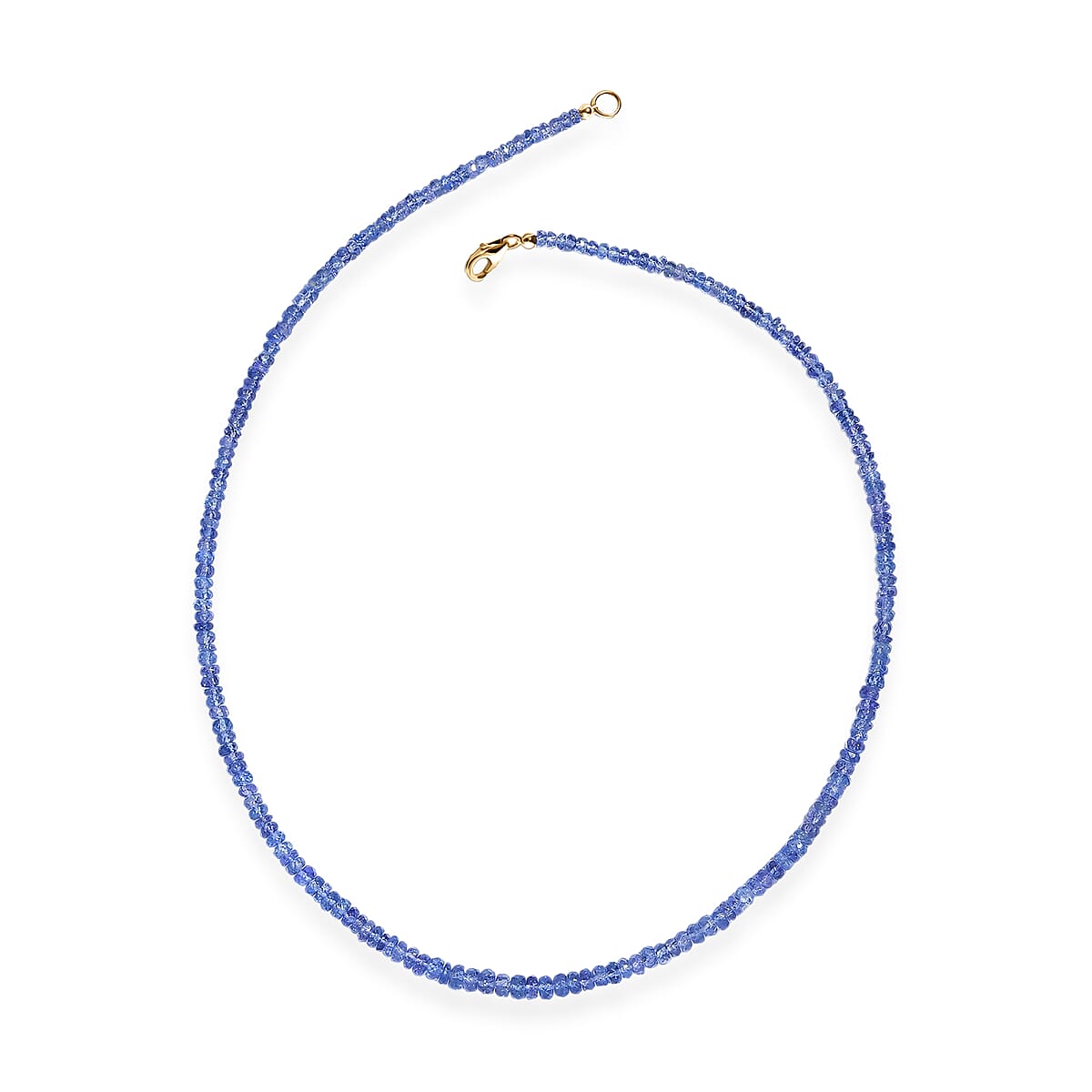 Certified & Appraised Luxoro AAA Tanzanite 64.00 ctw Beaded Necklace in 10K Yellow Gold 18 Inches  image number 4