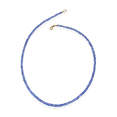 Certified & Appraised Luxoro AAA Tanzanite 64.00 ctw Beaded Necklace in 10K Yellow Gold 18 Inches