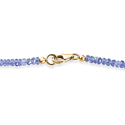 Certified & Appraised Luxoro AAA Tanzanite 64.00 ctw Beaded Necklace in 10K Yellow Gold 18 Inches