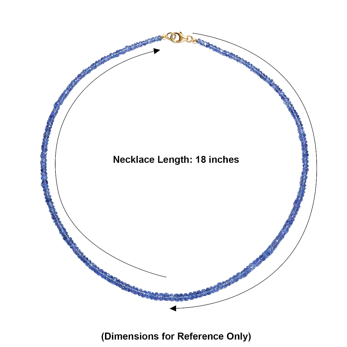 Certified & Appraised Luxoro AAA Tanzanite 64.00 ctw Beaded Necklace in 10K Yellow Gold 18 Inches  image number 6