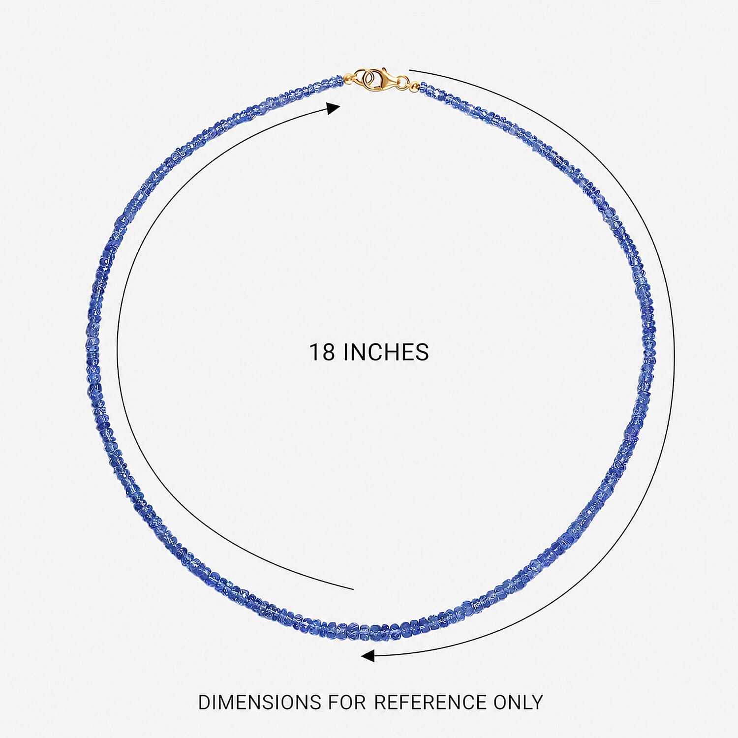 Certified & Appraised Luxoro AAA Tanzanite 64.00 ctw Beaded Necklace in 10K Yellow Gold 18 Inches