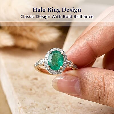Certified & Appraised Luxoro AAA Kagem Zambian Emerald and Diamond I2 2.50 ctw Ring in 10K Yellow Gold (Size 5.0)