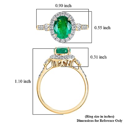 Certified & Appraised Luxoro AAA Kagem Zambian Emerald and Diamond I2 2.50 ctw Ring in 10K Yellow Gold (Size 5.0)