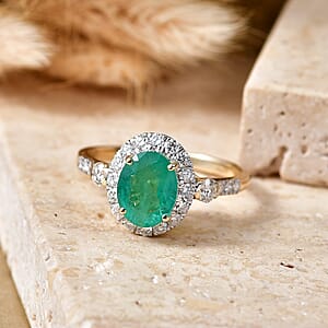 Certified & Appraised Luxoro AAA Kagem Zambian Emerald and Diamond I2 2.50 ctw Ring in 10K Yellow Gold (Size 6.0)