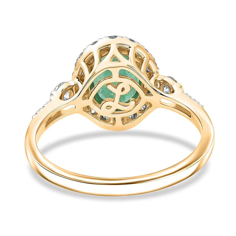 Certified & Appraised Luxoro AAA Kagem Zambian Emerald and Diamond I2 2.50 ctw Ring in 10K Yellow Gold (Size 6.0)