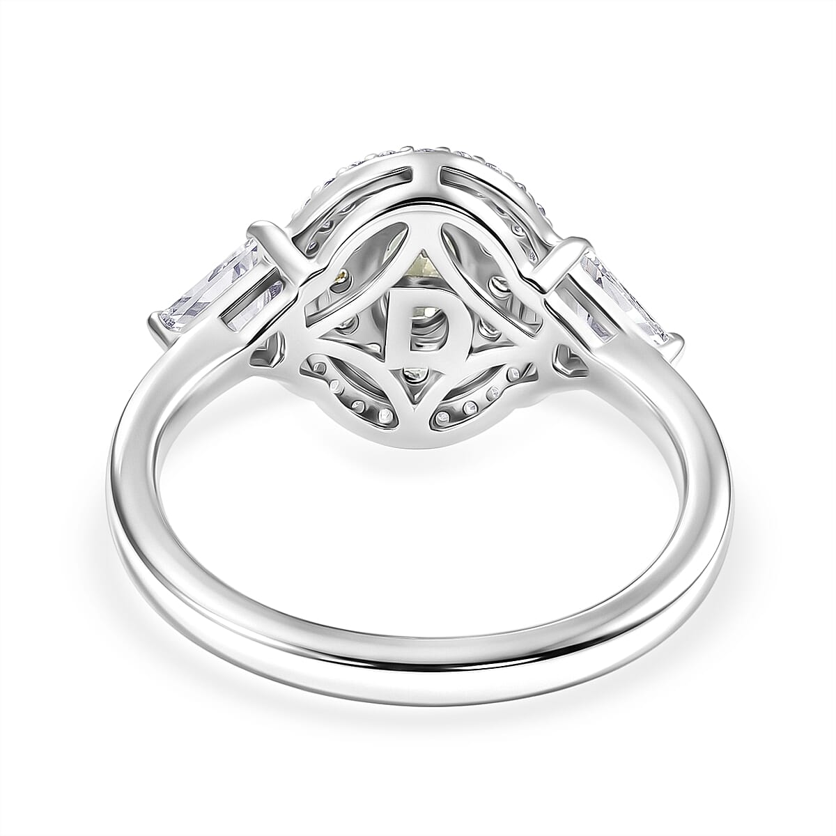 D'Joy Narsipatnam Alexandrite and White Zircon 1.85 ctw Blooming Dew Ring in Rhodium Over Sterling Silver (Size 10.0) image number 4
