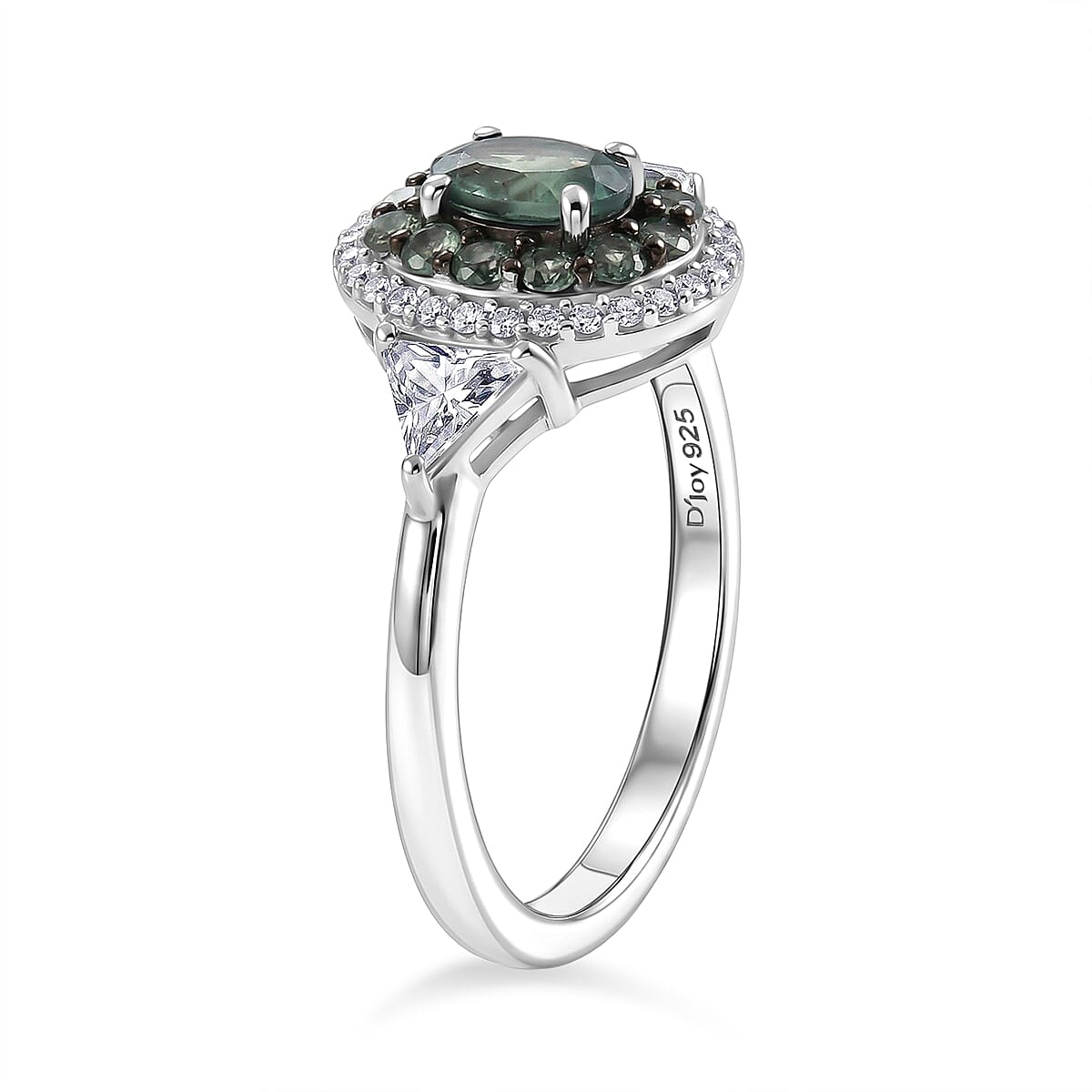 D'Joy Narsipatnam Alexandrite and White Zircon 1.85 ctw Blooming Dew Ring in Rhodium Over Sterling Silver (Size 5.0) image number 3