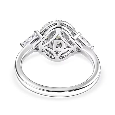 D'Joy Narsipatnam Alexandrite and White Zircon 1.85 ctw Blooming Dew Ring in Rhodium Over Sterling Silver (Size 5.0)