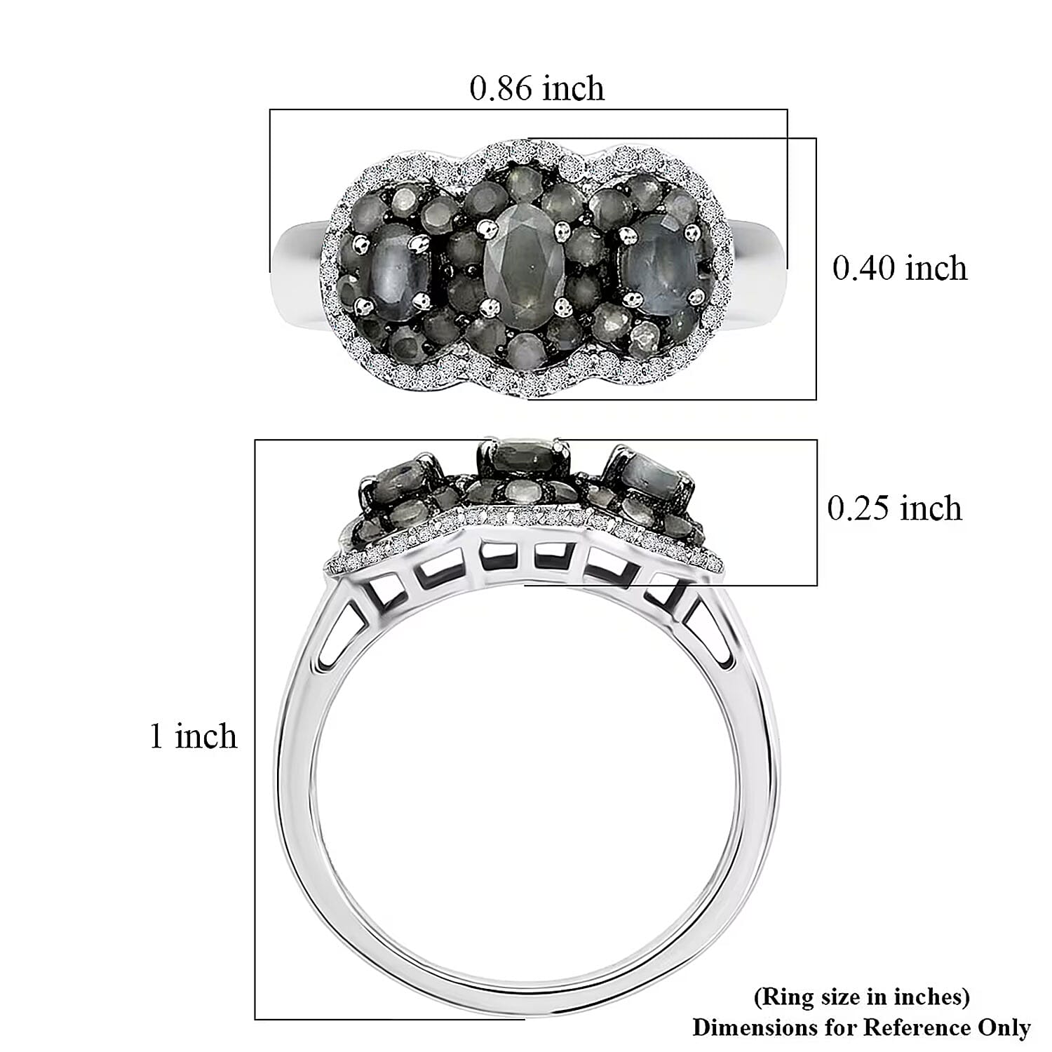 D'Joy Narsipatnam Alexandrite and Moissanite 1.60 ctw Ring in Rhodium Over Sterling Silver (Size 5.0)