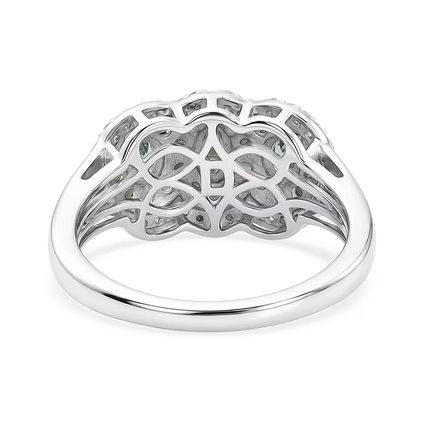 D'Joy Narsipatnam Alexandrite and Moissanite 1.60 ctw Ring in Rhodium Over Sterling Silver (Size 5.0)