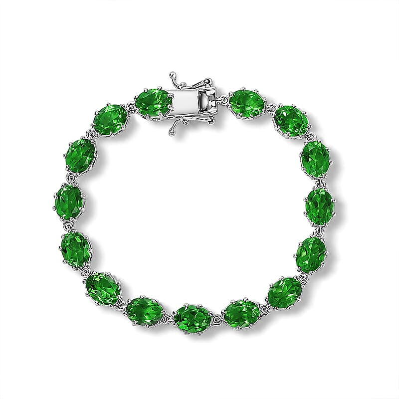 EverTrue Chartreuse Quartz (Triplet) 23.50 ctw Mystic Vine Bracelet in Platinum Bond (6.50 In)