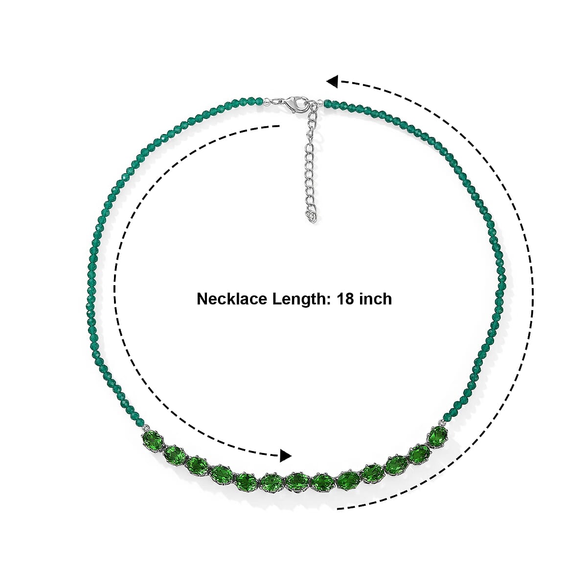 EverTrue Chartreuse Quartz (Triplet) and Green Onyx 52.90 ctw Necklace (18-20 Inches) in Platinum Bond (Ships in 10-12 Days) image number 4