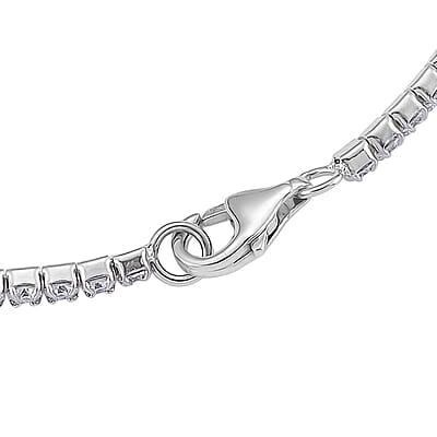 D'Joy Moissanite 2.25 ctw Tennis Bracelet in Rhodium Over Sterling Silver (6.50 In)
