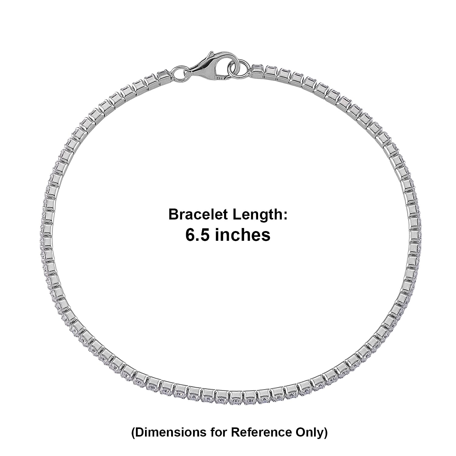 D'Joy Moissanite 2.25 ctw Tennis Bracelet in Rhodium Over Sterling Silver (6.50 In)
