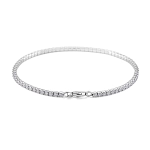 D'Joy Moissanite 2.50 ctw Tennis Bracelet in Rhodium Over Sterling Silver (7.25 In)