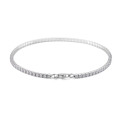 D'Joy Moissanite 2.50 ctw Tennis Bracelet in Rhodium Over Sterling Silver (7.25 In)